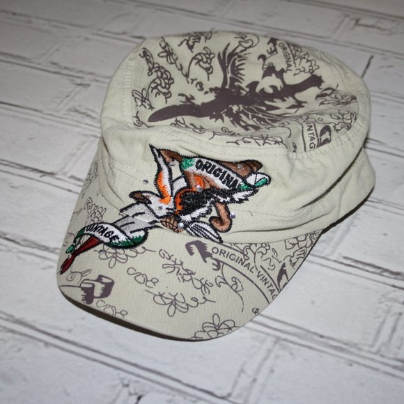 🧢 Original Vintage Khaki & Cream Bucket Hat – OS Embroidered Detail · - Picture 4 of 5